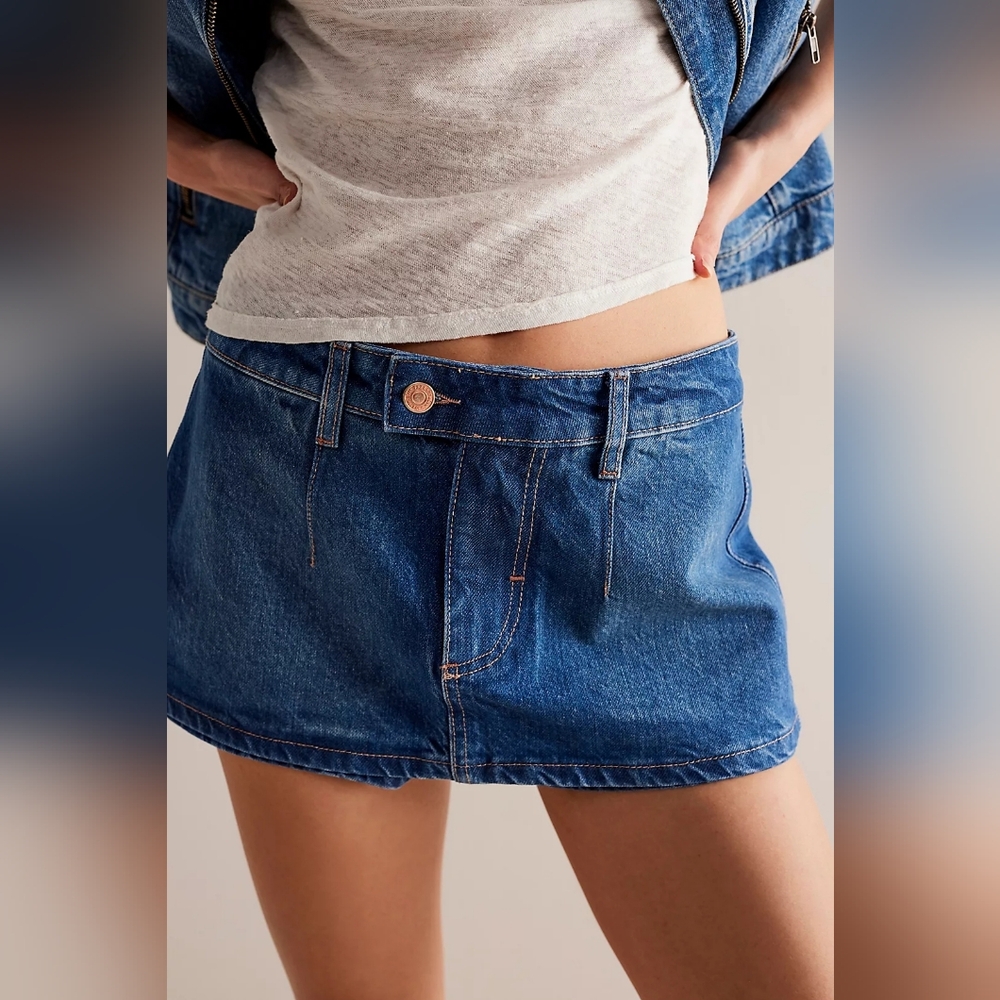 Free People Galavanting Denim Skort